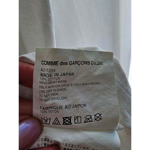 Comme des Garcons Play White Polka Dot Heart Logo T-Shirt size M - Picture 7 of 8